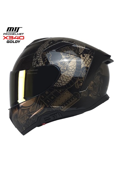 X340 Goldy Full Face Kask Fiber Dış Kabuk Ece / Dot / Ce Onaylı X340 Goldy