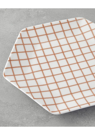 Cella Bone Porselen Servis Tabağı 23 Cm Turuncu Çok Renkli