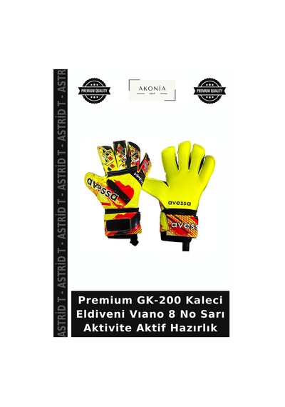Premium Gk-200 Kaleci Eldiveni Vıano 8 No Sarı Aktivite Aktif Hazırlık