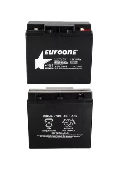 Sh Euroone Eo1218 12 Volt 18 Amper Bakımsız Kuru Agm Akü Najmaddin