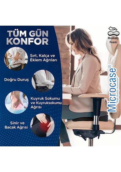 Microcase Ortopedik Memory Foam Hemeroid Kuyruk Sokumu Minderi Yastığı Al5516