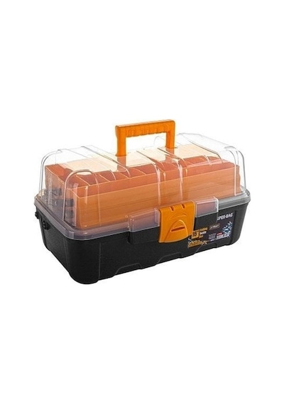Asr-5038 16" Şeffaf Raflı Balıkçı Takım Çantası