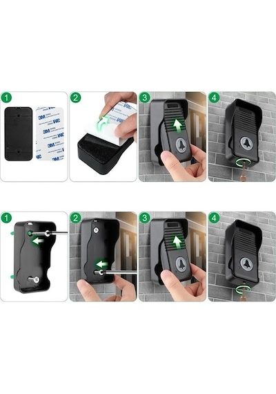 Hello D90 1000mah Şarjlı Kapalı Devre Telsiz Kapı Zili Çift Taraflı Sesli İletişim 29918
