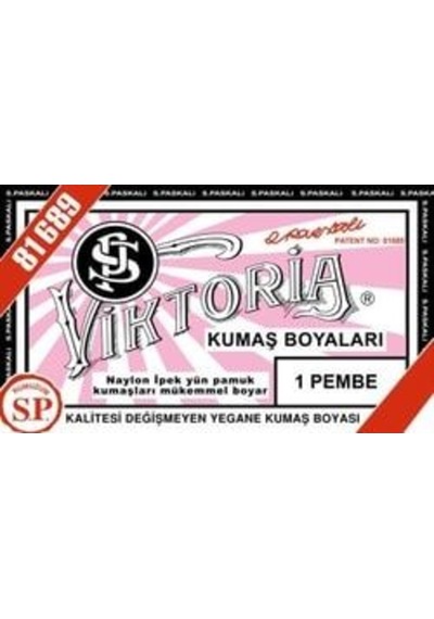 1 Pembe Renk Kumaş Boyası Viktoria