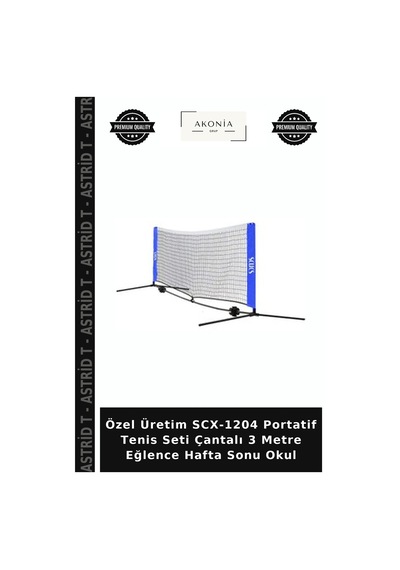 Özel Üretim Scx-1204 Portatif Tenis Seti Çantalı 3 Metre Eğlence Hafta Sonu Okul