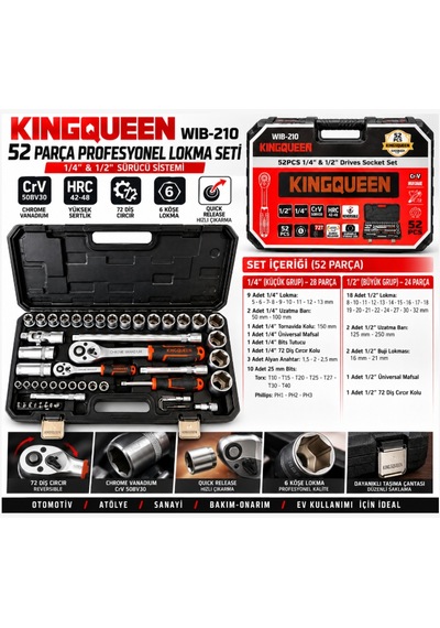 Kıngsqueen Wıb-210 52 Parça Profesyonel Lokma Seti