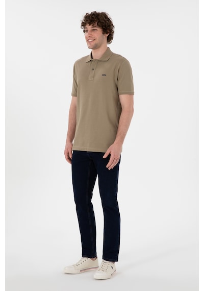 U.S. Polo Assn. Erkek Regular Fit Polo Yaka Haki Basic Tişört 50306007-VR027