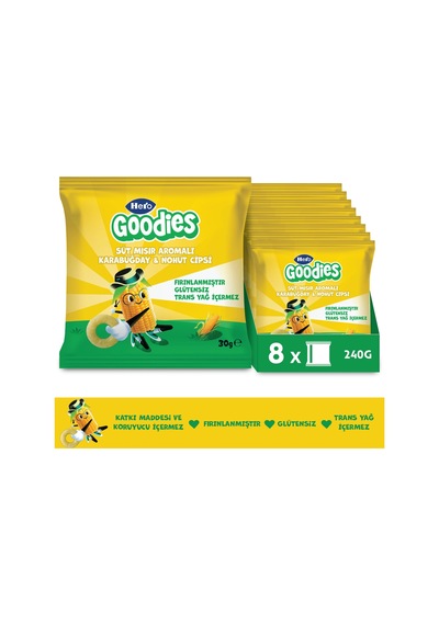 Hero Goodies Süt Mısırlı Cips 8 x 30 G