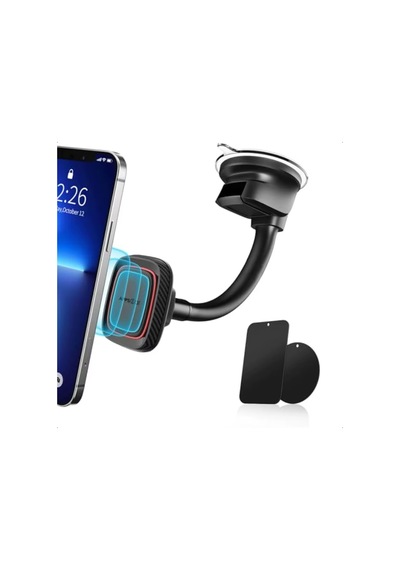 Araç İçi Manyetik Telefon Tutucu Vantuzlu Esnek Boyunlu Dashboard Ve Cam Uyumlu 360 Döner Stand