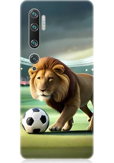 Xiaomi Mi Note 10 Uyumlu Gol Atan Aslan Desenli Silikon Kılıf