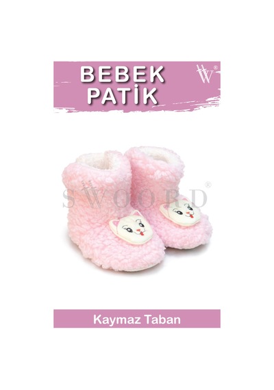 Swoord Peluş Astarlı Ve Yüzeyli Kaydırmaz Taban Çocuk Patik Çocuk Panduf Pembe