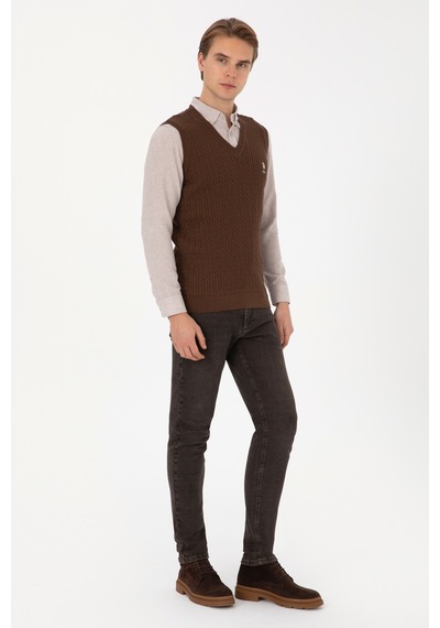U.s. Polo Assn. Erkek Kahverengi Süveter 50318160-vr029 Kahverengı