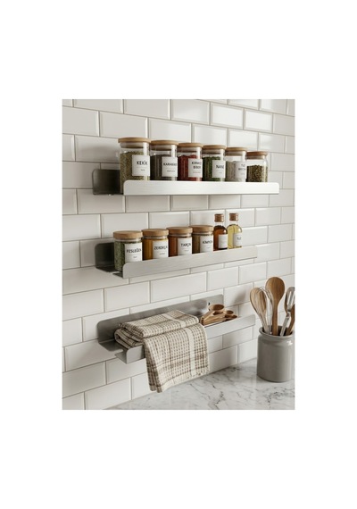 Yapışkanlı / Vidalı Banyo Mutfak Rafı 3'lü Set - Su Tahliyeli Ve Lif Askılı Organizer Mat Siyah