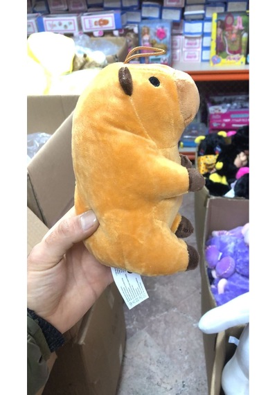 Sevimli Capybarapeluş Oyuncak Uyku Arkadaşım 20 Cm Kahverengi