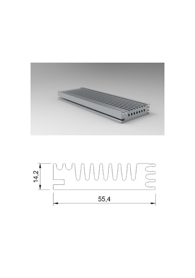Led Soğutucu Alüminyum Led Soğutucu Power Led Soğutucu 55x14 Mm