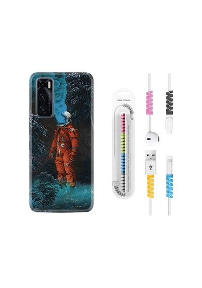 Vivo Y70 Kılıf Kablo Koruyuculu Astronot Smoke 1769