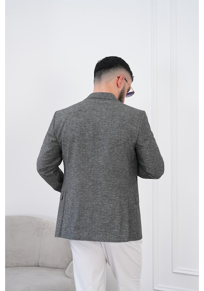 Dupont Classics Dupont Keten Slim Fit 6 Drop Sivri Yaka Çift Yırtmaçlı Erkek Blazer Ceket Antrasit - Gri Dupont Classics Dupont Keten Slim Fit 6 Drop Sivri Yaka Çift Yırtmaçlı Erkek Blazer Ceket Antrasit - Gri