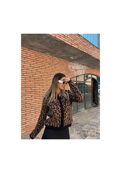 Piedra Leopar Desen Şardonlu Kadın Hırka Siyah - 674122990 Siyah - 674122990 Siyah