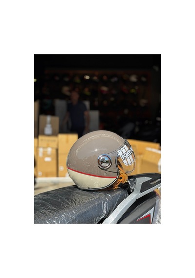 Nero Retro Motosiklet Kask - Ece Sertifikalı Sarı