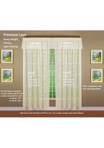 Hopewell Premium Dantel Panel 160 Cm, Krem, 58 G X 63 U