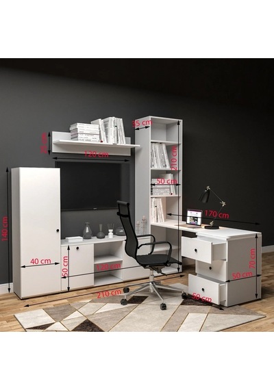 Elite Concept Kitaplıklı Çalışma Masası Mdf Siyah Elite Concept Kitaplıklı Çalışma Masası Mdf Siyah
