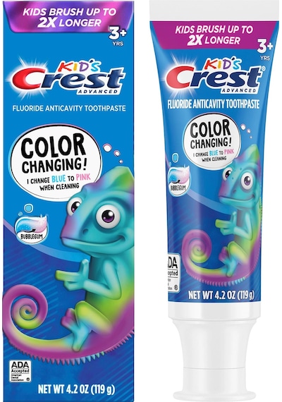Crest Kids Advanced Renk Değiştiren Sakız Aromalı Çocuk Diş Macunu 119gr Beyazlık