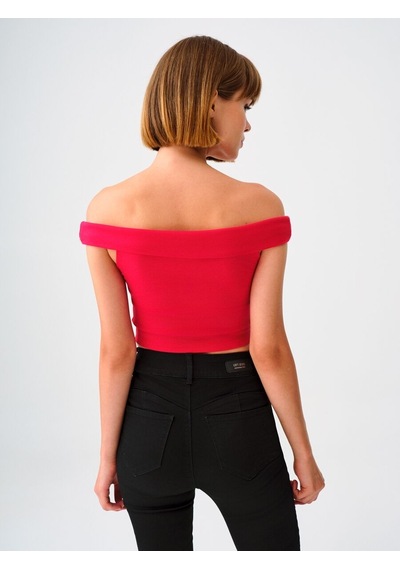 LOFT Crop Kadın Tshirt K.kol Kırmızı
