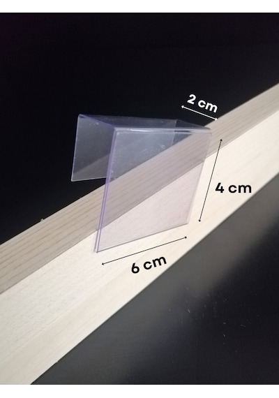 10 Adet Pvc Etiketlik Dik Geçme Ahşap Raf 6 x 4 CM İsimlik Etiket Cep