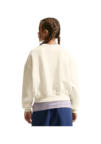 Nike Kid's Sportswear Club Fleece Boxy Crew Gfx Unisex Çocuk Sweatshirt Krem