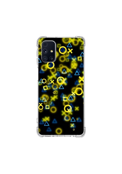 Samsung Galaxy Uyumlu M31s Köşe Korumalı Antişok Kapak Semboller Tasarımlı Şeffaf Kılıf Şeffaf