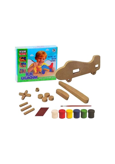 Ilk Uçağim Ahşap Boyama Seti 3 Yaş+