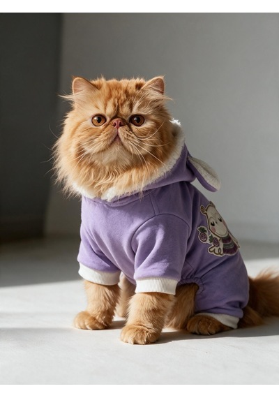 Bibelot Lavender Polar Kedi Tulumu Yumuşacık Ve Sıcacık Bunny Kulaklı Tulum