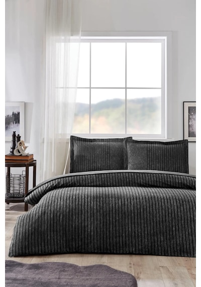 Özdilek Antrasit Noir Çift Kişilik Lastikli Fitted Çarşaf Nevresim Takımı 5250 Çok Renkli
