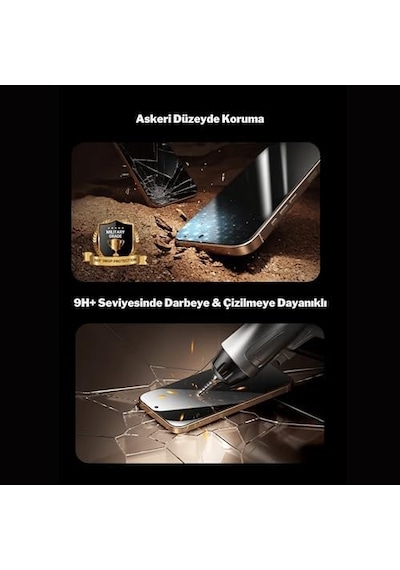 Tam Kaplayan Parmak İzi Bırakmayan Safir Ekran Koruyucu Cam, İphone 15 Pro Max İle Uyumlu