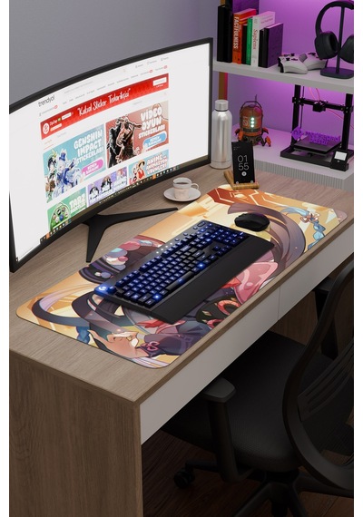 Yun Jin Genshin Impact Anime Oyuncu V2 - 90x40 Xxl Gaming Mouse Pad Fare Altlığı