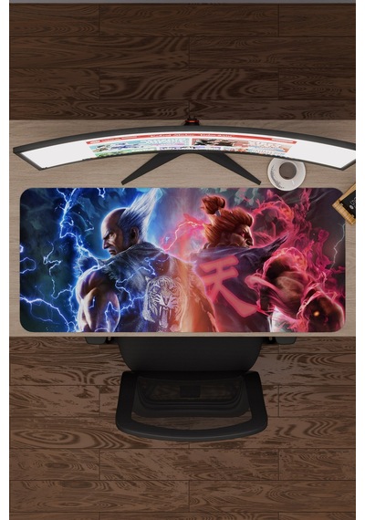 Tekken Kaymaz Dikişli Kauçuk Oyuncu Mousepad V4 - 90x40 Xxl Gaming Mouse Pad Fare Altlığı