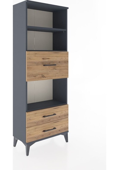 Arges Dolap 3 Raflı 3 Çekmeceli 60x30x163 Antrasit-çam Antrasit Arges Dolap 3 Raflı 3 Çekmeceli 60x30x163 Antrasit-çam Antrasit