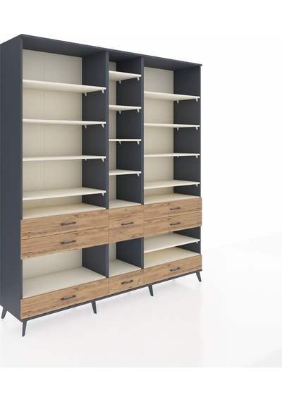 Hyperion Dolap 19 Raflı 8 Çekmeceli 220x44x243 Antrasit-aytaşı/çam Aytası/atlas Çam Hyperion Dolap 19 Raflı 8 Çekmeceli 220x44x243 Antrasit-aytaşı/çam Aytası/atlas Çam