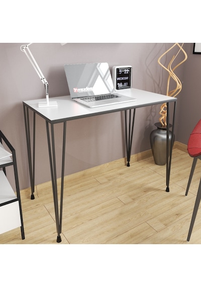 Mudesa Çalışma Masası Mini Ofis Masası Metal Ayaklı Dekoratif Masa