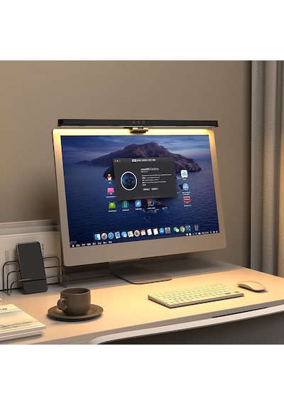 Göz Dostu Monitör Üstü Led Aydınlatma Asimetrik Optik 3 Renk Işık Ayarlanabilir Parlaklık 61 Cm