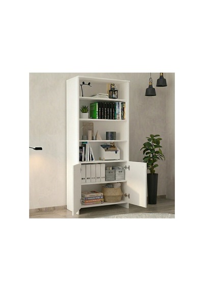 6 Raflı 2 Kapaklı Beyaz Kitaplık Modern Ve Çok Amaçlı Açık Raflı Dolap 80x38x182 Cm Beyaz - 876392451 Beyaz 6 Raflı 2 Kapaklı Beyaz Kitaplık Modern Ve Çok Amaçlı Açık Raflı Dolap 80x38x182 Cm Beyaz - 876392451 Beyaz