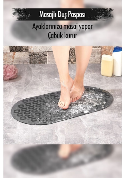 Silikon Masajlı Duş Paspası Çok Renkli