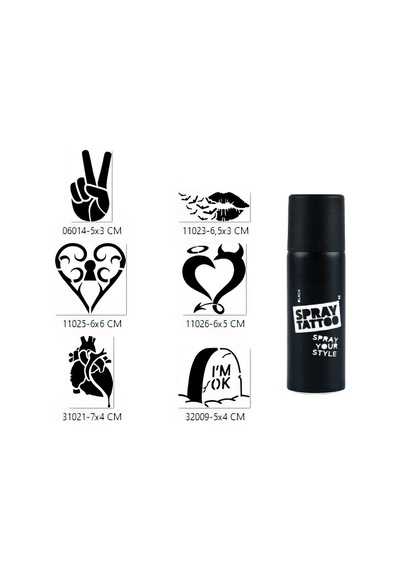 Airbrush Tattoo Aşkın Zaferi Spray Tattoo Geçici Sprey Dövme Seti