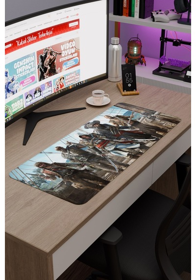 Assasin's Creed Kaymaz Dikişli Kauçuk Oyuncu Mousepad V4 - 70x30 Xl Gaming Mouse Pad Fare Altlığı