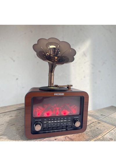Rose Sp-450 Nostaljik Radyo Bluetooth/usb/sd Kart Girişli Şömine Efektli