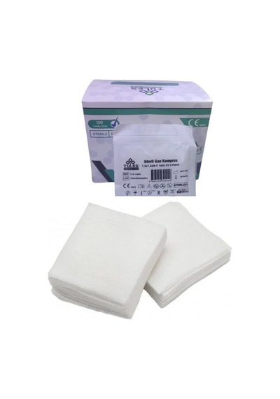 Tules 7.5 x 7.5 CM Steril Gaz Kompres Spanç 500 Adet 25'li