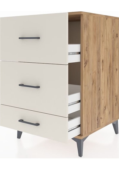 Kronos Komodin 3 Çekmeceli 60x59x96 Çam-aytaşı Atlas Çam