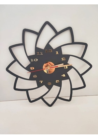 Duvar Saati Dalgalı Model Ahşap Duvar Saati Dalgalı Model Ahşap