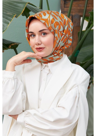 Silk Home Twill İpek Eşarp - 11397-49 Çağla Turuncu