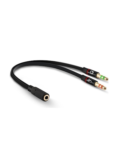 Keepro Kulaklık Mikrofon Ayırıcı Splitter Kablo 2 x 3.5 MM Stereo Kablo